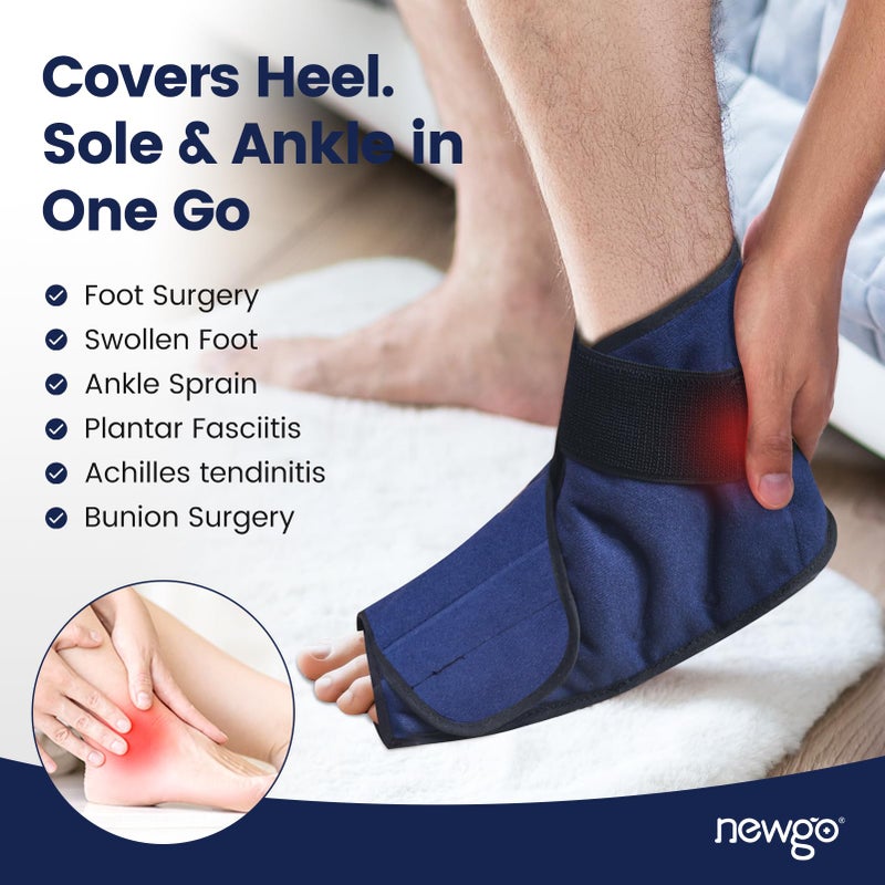 NEWGO Ice Pack for Foot Injuries Recovery, Heel Ice Pack for Plantar Fasciitis, Cold Pack Feet Ankle Ice Pack Wrap for Bunion Surgery, Swelling - Image 4