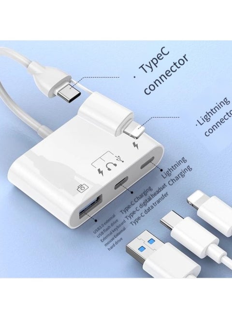 5 in 1 Dual Head card reader Apple+Type-C Interface [Read USB+Type-C+Lightn] Read Hard Drive