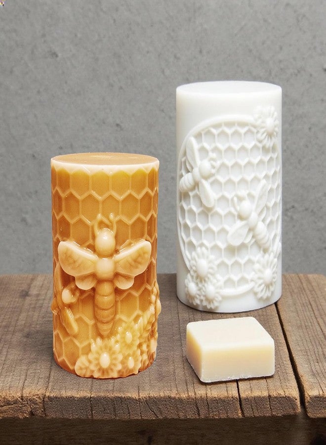 Wehous 2PCS Bee Candle Mold, Bee Honeycomb Flower Cylinder Silicone Molds for Resin Candle Soap Wax Beeswax, Unique Epoxy Casting Clay Art Craft Mould Kit DIY Home Decor - Image 4