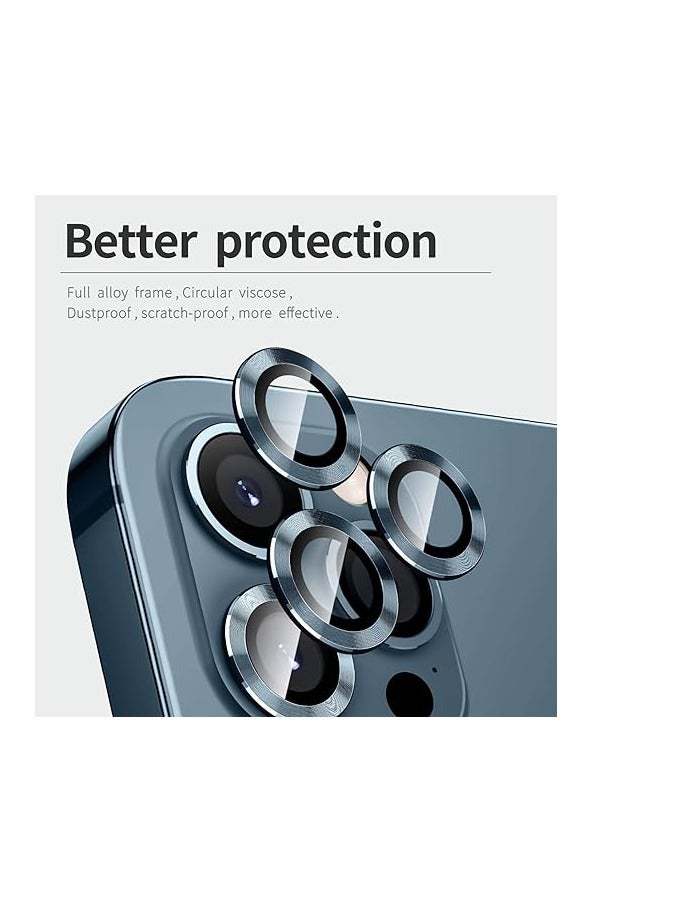 DIGI CORE iPhone 15 Pro Camera Lens Protector Compatible With Apple iPhone Keep Original Camera HD Glass iPhone 15 Pro Max Camera Lens Protector (Blue Titanium,15 Pro-15 Pro Max) - Image 3