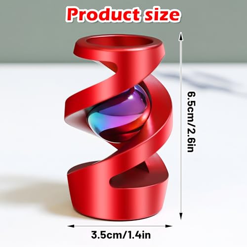 Apqdw Kinetic Spinning Desk Toy Desk Toys for Office for Adults Kinetic Spinner Desk Toy Red - Image 5