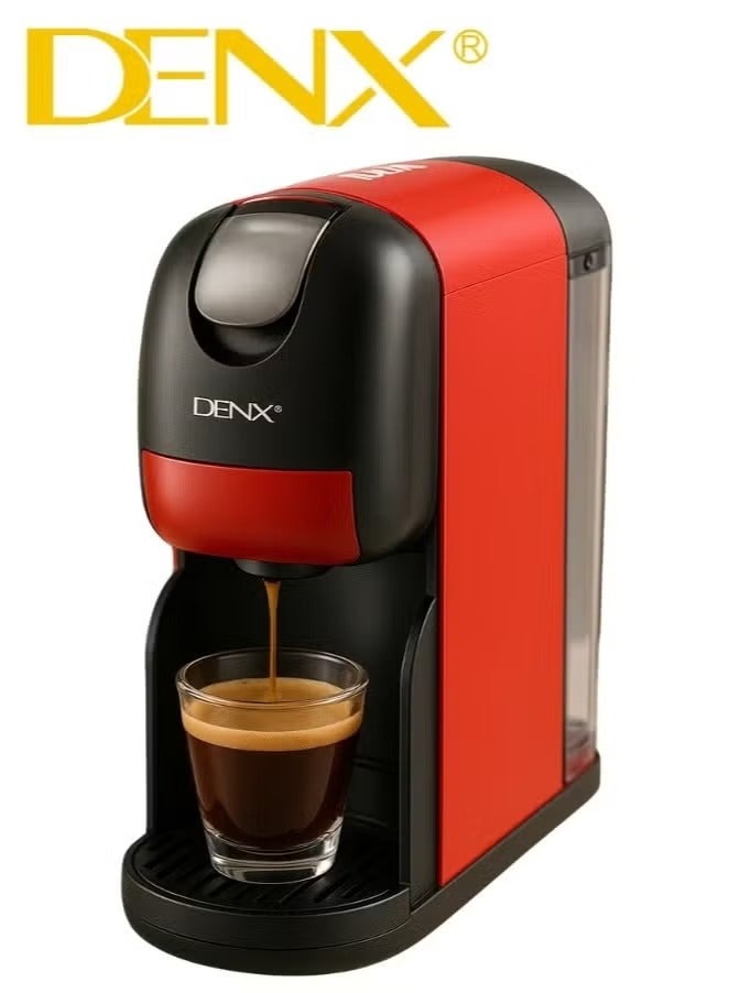 Denx DX3416 3-in-1 Multi-Capsule Coffee Machine - 20 Bar Pressure, 1400 Watts, 1 Liter Capacity, Auto Shut-Off, 1-Minute Preparation, Compatible with Multi-Capsules - Image 1