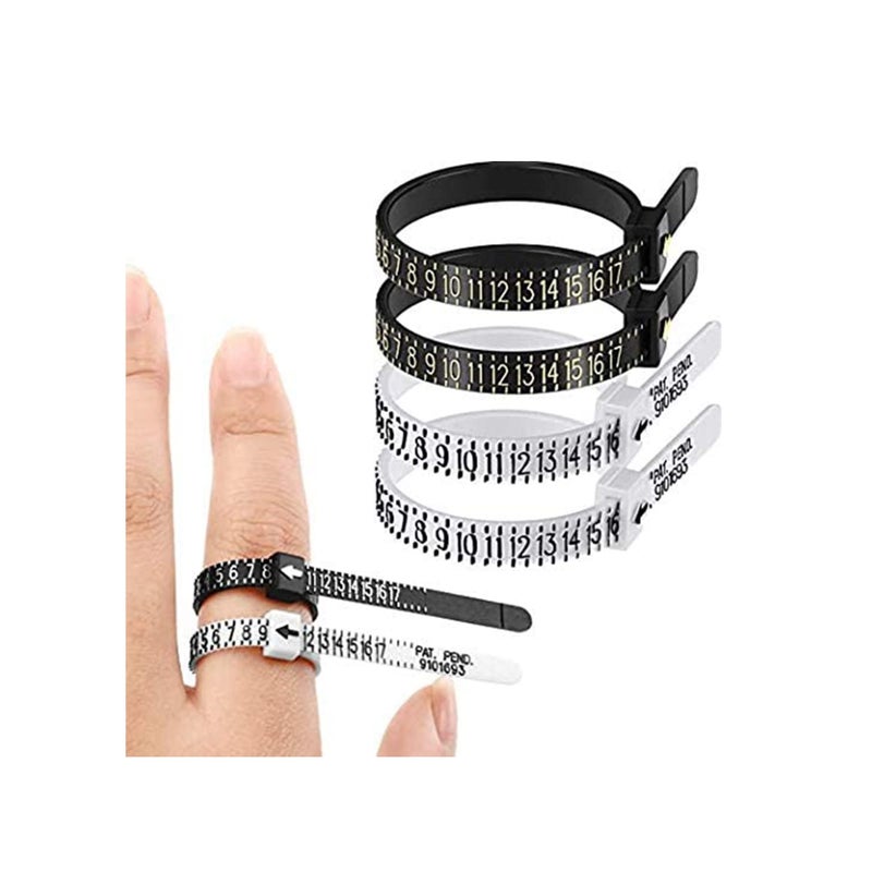Barakah Ring Gauge Set Ring Sizer Gauge Plastic Finger Measuring Belt, Jewelry Guard Sizer Measurement Adults Children Sizer Supplies, Spacer, Sizer, Fitter- Spiral Silicone Tightener 6Pcs - Image 1