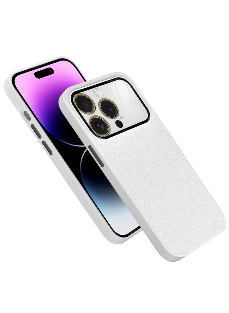 CATANES Hard Silicone Case Cover for Apple iPhone 14 Pro - Cover with Camera Protection Bumper - Auto Focus Design - White - Image 1