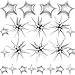 BZIDII 22 Pcs Silver Star Balloons221810 Inch Star Foil Mylar BalloonSpike Balloon and Four Pointed Balloons for Party Supplies Christmas Birthday Wedding Photo Booth Silver - Image 2