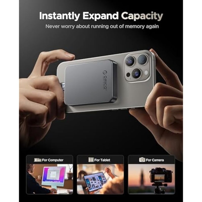 ORICO 2 TB Magnetic External SSD, 4K ProRes HDR Record and Store, 2000MB/s Stable Transmission, Portable Solid State Drive, Aluminium Alloy Shell, Compatible with Smartphone, Tablet, Computer - K20 - Image 3