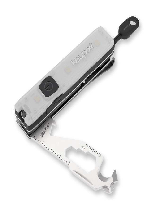 كي بورت مجموعة Keyport Utility Plus - مصباح يدوي صغير فاخر + أداة متعددة الاستخدامات 11 في 1 مع سلسلة مفاتيح + مشبك جيب - أداة متعددة الاستخدامات صغيرة الحجم مع سلسلة مفاتيح وفتاحة زجاجات وإضاءة LED فائقة السطوع للحمل اليومي - وحدات - Image 1