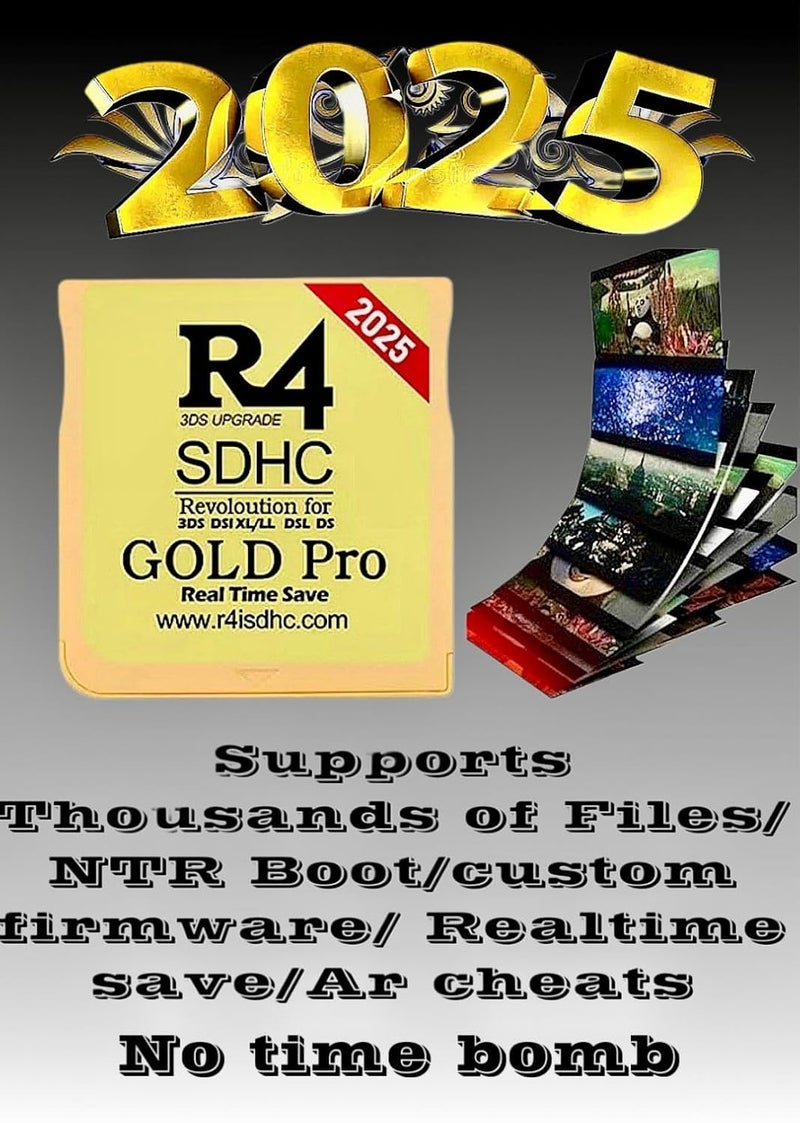 Game Source مجموعة R4 SDHC Gold pro + محول USB مع 8 جيجابايت ميكرو SD ستعمل على DS DSI 2DS 3DS - Image 2