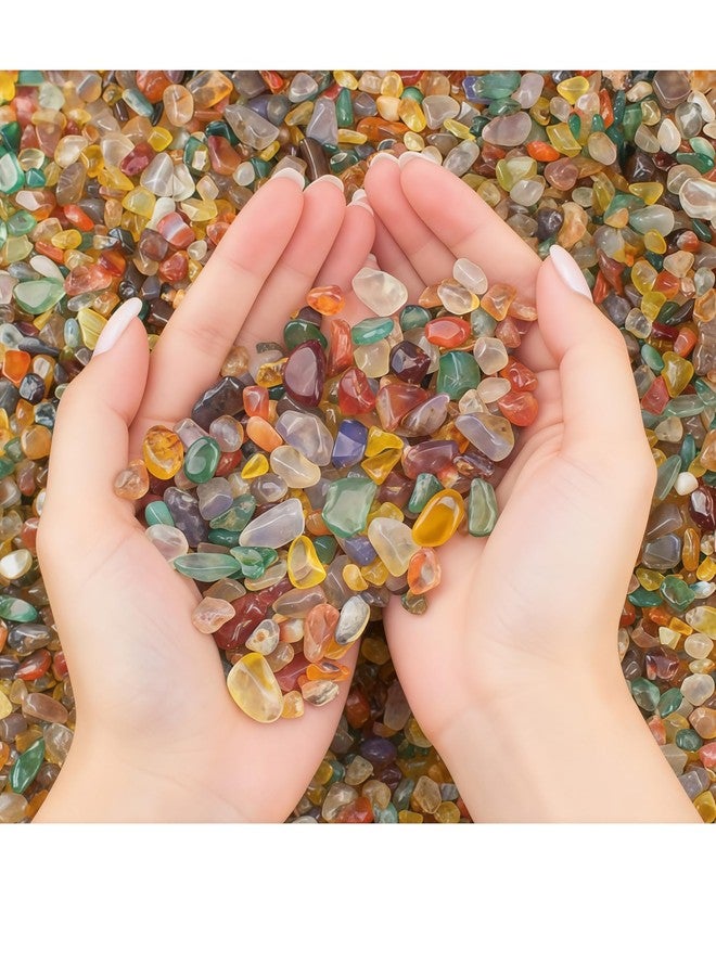 luvilly0.5 Lb Colorful Gravel Rocks, Crushed Stone Pebbles Natural Gemstones, Irregular Aquarium Pebbles for Aquarium/Vase Fillers/Succulent Plants Decor