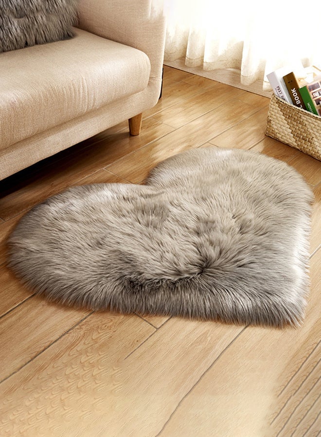 NIBEMINENT Home Carpet Love Heart Shaped Bedroom Living Room Study Rug Grey S