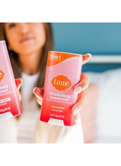 Lume Whole Body Deodorant And Soap 2.6 Ounce Smooth Solid Stick With 72 Hour Odor Control And 5 Ounce Triple Milled Soap Aluminum Free Baking Soda Free And Skin Loving (Peony Rose)  - Image 4