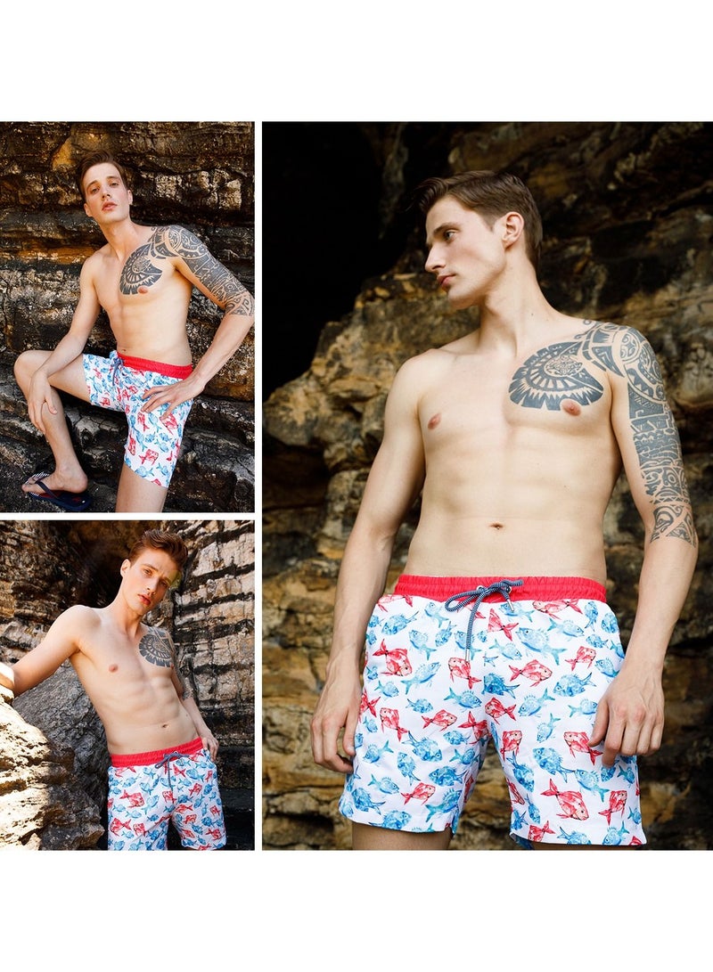 Anemoss Aquarium Men Swim Shorts with Elastic Drawstring Waistband Large - Image 4