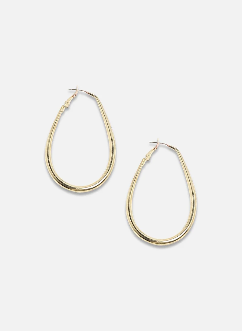 SOHI Minimal Oval Artificial Hoop Earring Jewellery