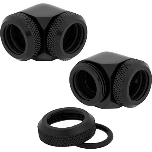 CORSAIR Hydro X Series XF Hardline 90° 14mm OD Fitting Twin Pack — Black - Image 4