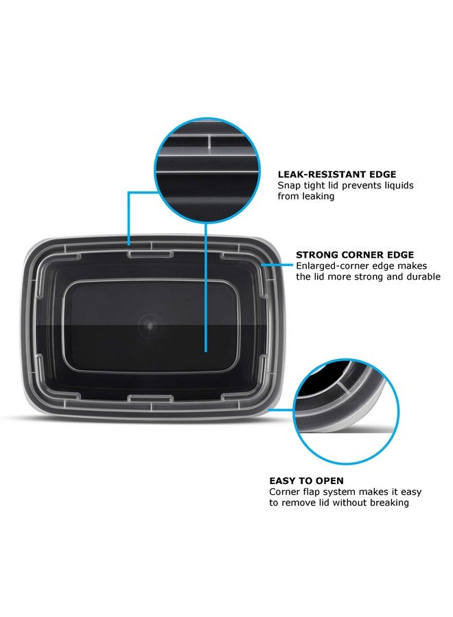 Freshware Meal Prep Containers 1 Compartment Food Storage Containers with Lids, Bento Box, BPA Free, Stackable, Microwave/Dishwasher/Freezer Safe (28 oz), 50 Count (Pack of 1) - Image 4