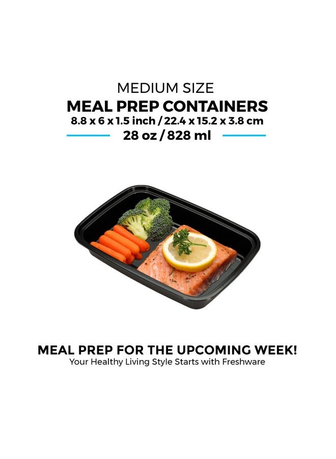 Freshware Meal Prep Containers 1 Compartment Food Storage Containers with Lids, Bento Box, BPA Free, Stackable, Microwave/Dishwasher/Freezer Safe (28 oz), 50 Count (Pack of 1) - Image 5