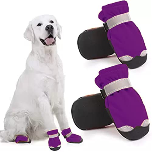 KUTKUT Dog Boots for Small, Medium and Large Dogs | Winter Snow Waterproof Paw Protector | Pet Shoes with Reflective Straps and Non-Slip Sole | Soft & Lightweight Dog Footwear (Size: 6) - Image 1