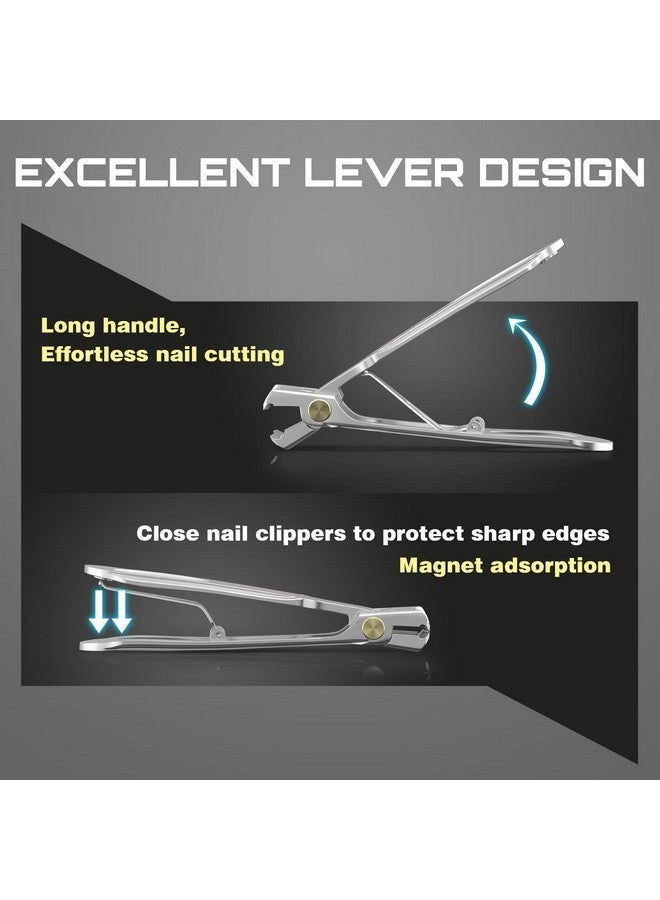 SZQHT Precision And Comfort Combined: Introducing Our Ergonomically Designed Stainless Steel Nail Clipper With Large Opening And Built-In Clipping Storage - The Ideal Gift For Effortless Nail Care(Silver) - Image 5