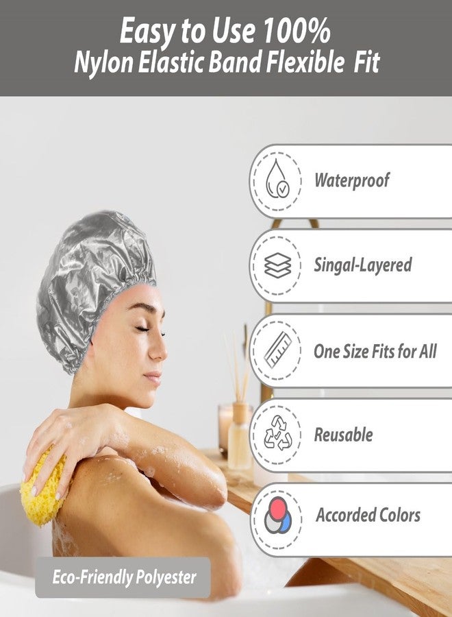 Zenittree أغطية استحمام زينيتري قابلة لإعادة الاستخدام (مجموعة من 3 قطع) للرجال والنساء | أغطية استحمام خفيفة الوزن ومريحة للاستخدام اليومي | أغطية استحمام صديقة للبيئة للمنزل والفندق والمنتجع الصحي والصالون والحمام (رمادي) - Image 4