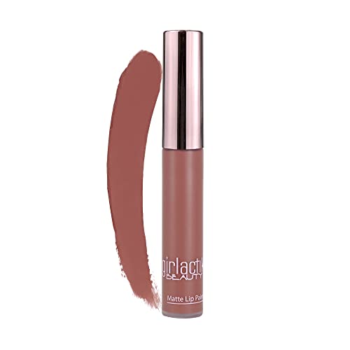 Girlactik Long Lasting Matte Lip Paint Liquid Lipstick in Allure Long wearing Smooth Application Pigmented NonCrack Formula Lightweight 75 ml 25 oz Playful