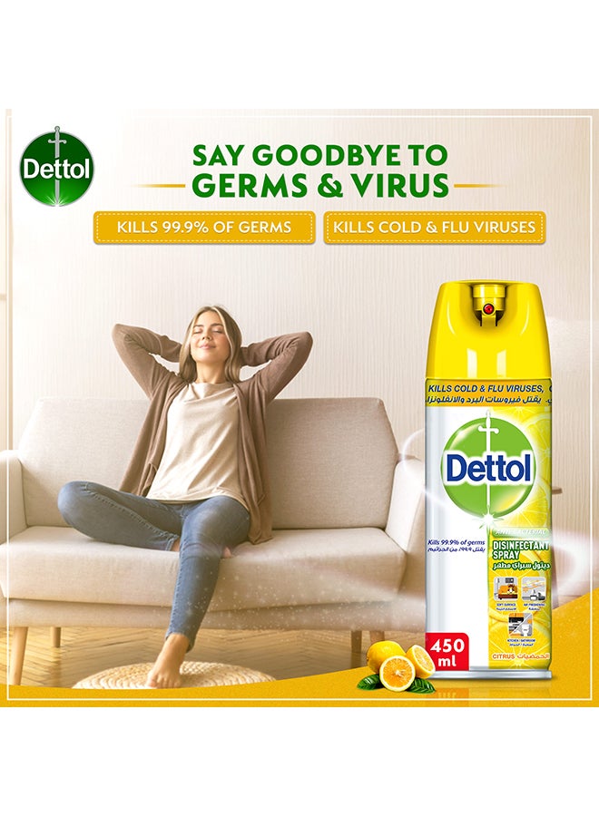 Dettol Antibacterial All in One Disinfectant Spray, Citrus 450ml - Image 4