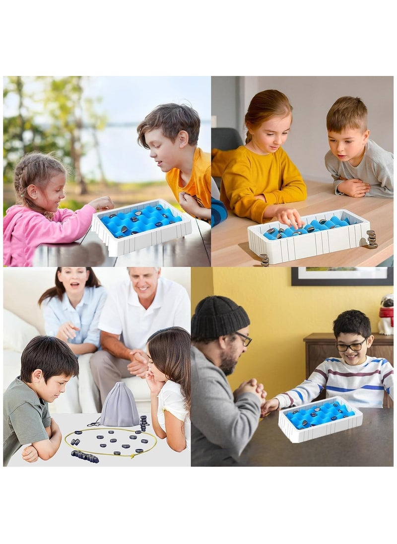ESSEN - Magnetic Chess Game Set with Stones, Table Top Magnet Chess Board Game, Magnetic Strategy Game with Rocks, Family Game Party Game for Kids and Adults - Image 1