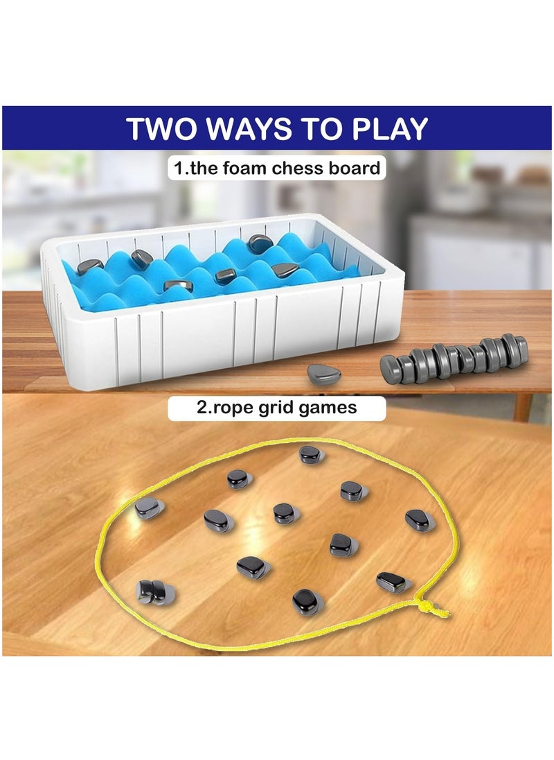 ESSEN Magnetic Chess Game Set with Stones, Table Top Magnet Chess Board Game, Magnetic Strategy Game with Rocks, Family Game Party Game for Kids and Adults  - Image 2