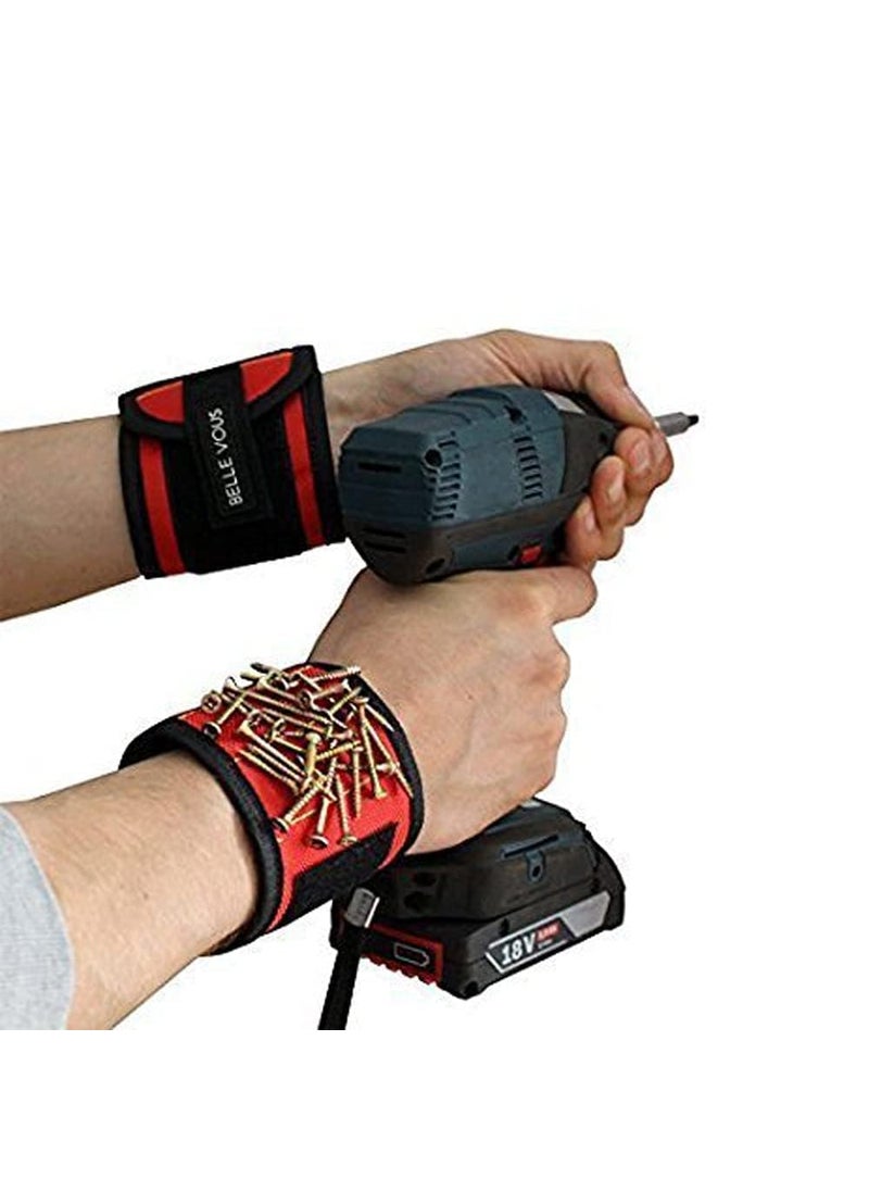 Whitecloud TRANSFORMING HOMES Whitecloud TRANSFORMING HOMES Magnetic Wristband Super Strong Magnets Adjustable Wrist Strap for Holding Screws Nails Bolts Drill Bits and Small Tools Best Unique Tool Gift for DIY Handyman 442  - Image 3