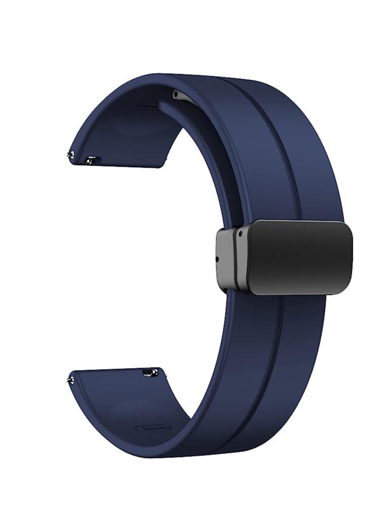 20mm Silicone Strap With Magnetic Folding Buckle  For Amazfit GTS 4 Mini - Bip 3 - GTS 2 Mini- Amazfit GTS 2-Amazfit GTS 4 Blue - Image 1