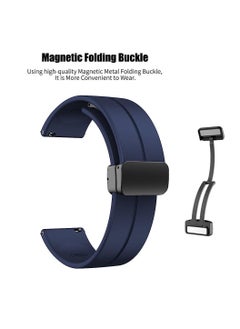 Generic 20mm Silicone Strap With Magnetic Folding Buckle  For Amazfit GTS 4 Mini - Bip 3 - GTS 2 Mini- Amazfit GTS 2-Amazfit GTS 4 Blue  - Image 2