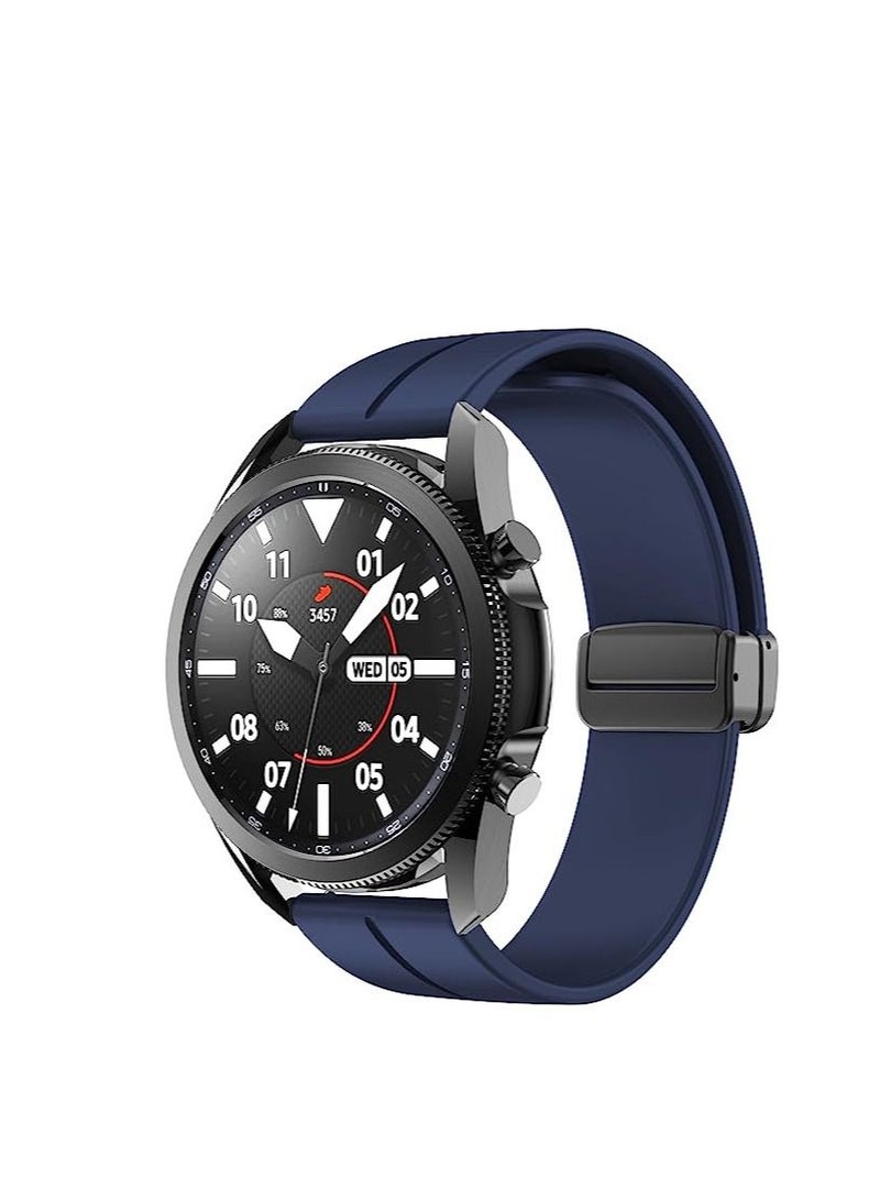 20mm Silicone Strap With Magnetic Folding Buckle  For Amazfit GTS 4 Mini - Bip 3 - GTS 2 Mini- Amazfit GTS 2-Amazfit GTS 4 Blue - Image 4