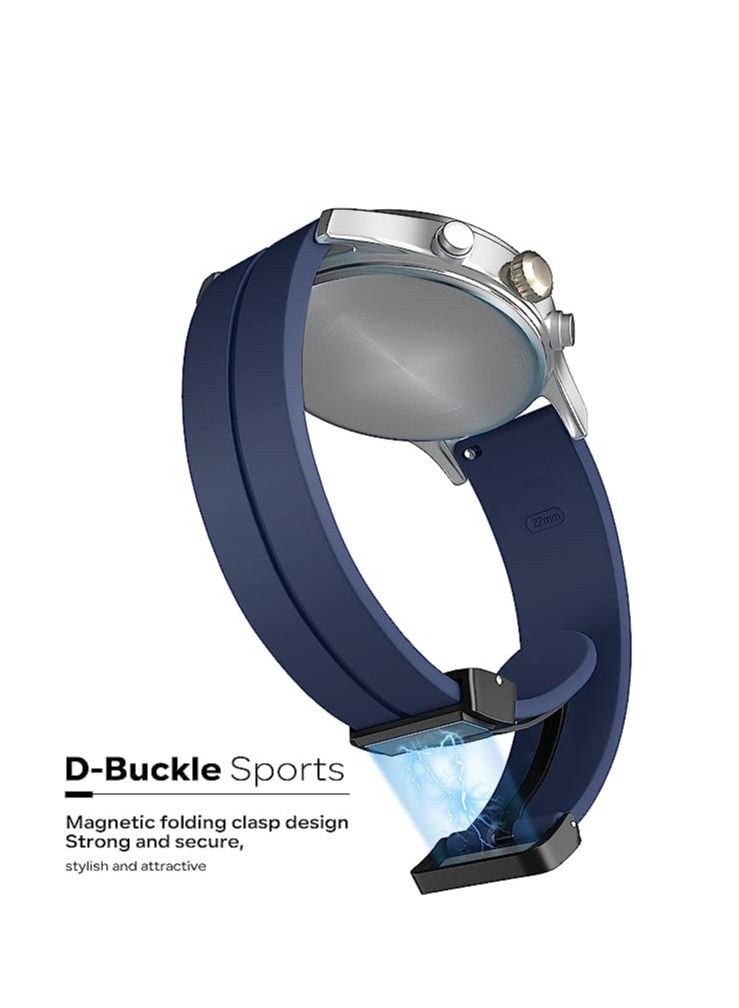 20mm Silicone Strap With Magnetic Folding Buckle  For Amazfit GTS 4 Mini - Bip 3 - GTS 2 Mini- Amazfit GTS 2-Amazfit GTS 4 Blue - Image 3