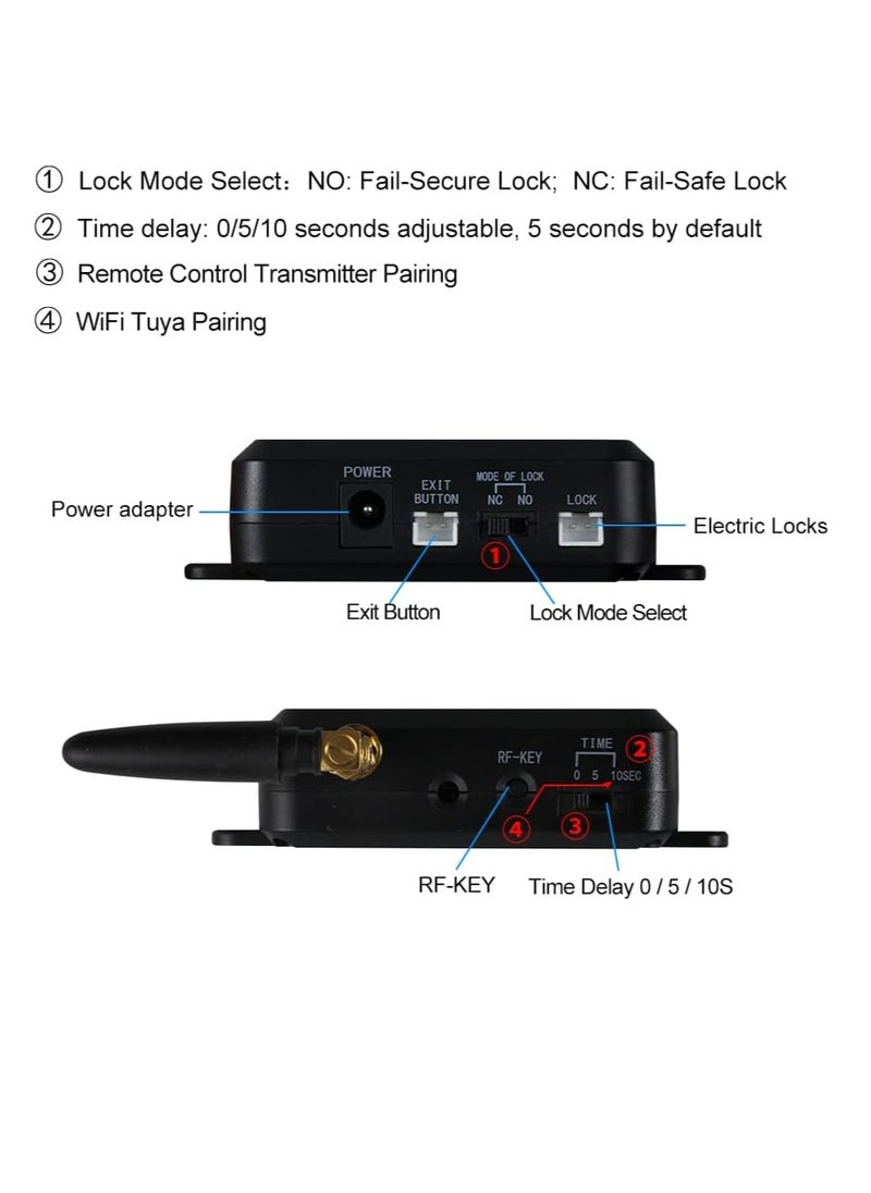 AGYMNX - Smart Lock, Invisible Lock,Tuya WIFI APP Access Control System Kit Wireless Remote Control Unlock Opener(Fire access control power outage unlocking), Electric Magnetic Lock(180KG/350lbs),Exit Button - Image 1