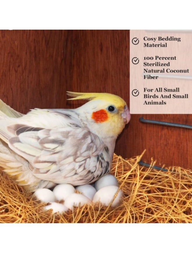 إيلوفهابرتي ألياف جوز الهند، ركيزة فراش فضفاضة لأقفاص عش الطيور، مواد تعشيش للببغاء الطنان والكناري والببغاء، 7 أونصات - Image 2