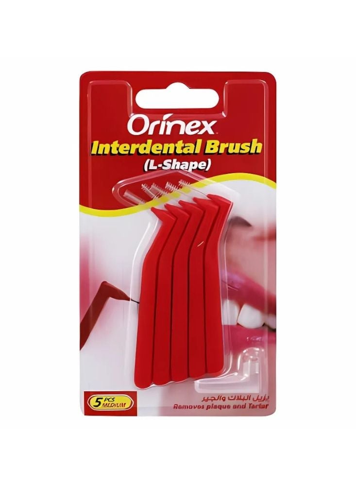 Orinex Interdental Brush L-Shape – Medium 5 Pieces