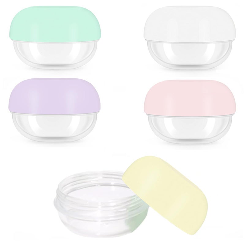 GERILKAI 5 Pcs Travel Containers - Makeup Travel Containers(10ml) Convenient Jars for Creams, Leak-proof Accessories with Lid for Cosmetic Makeup Face Body Hand Cream - Image 1