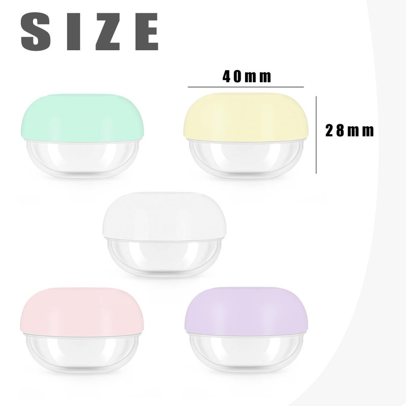 GERILKAI 5 Pcs Travel Containers - Makeup Travel Containers(10ml) Convenient Jars for Creams, Leak-proof Accessories with Lid for Cosmetic Makeup Face Body Hand Cream - Image 2