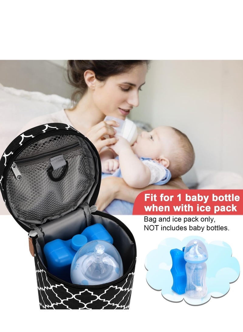 KASTWAVE Breastmilk Insulated Cooler Tote Bags, Insulated & Leak Proof Bottle Bag for Glass Baby Bottles & Food Containers, for Nursing Mom Daycare, Black - Image 3