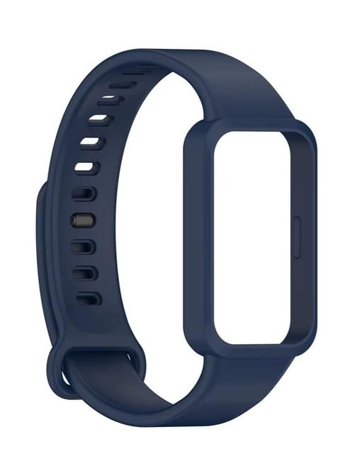 Plastic Strap Compatible with Xiaomi Smart Band 9 and Redmi Band 3, Soft and Comfortable Protective Case with Built-in Replacement Watch Strap -