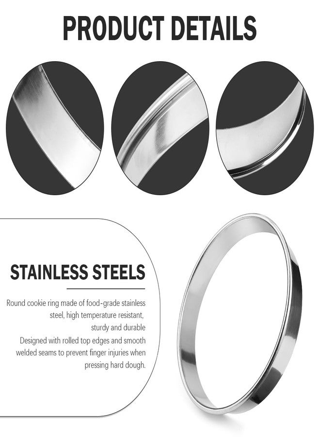 LCJAOF 7 Inch Round Cookie Cutters Stainless Steel Muffin Ringss Molds Pizza Cutter Circle Pastry Cutters Baking Tools for Pastries Doughs Doughnuts - Image 3