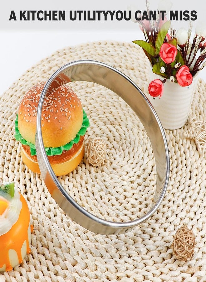 LCJAOF 7 Inch Round Cookie Cutters Stainless Steel Muffin Ringss Molds Pizza Cutter Circle Pastry Cutters Baking Tools for Pastries Doughs Doughnuts - Image 4