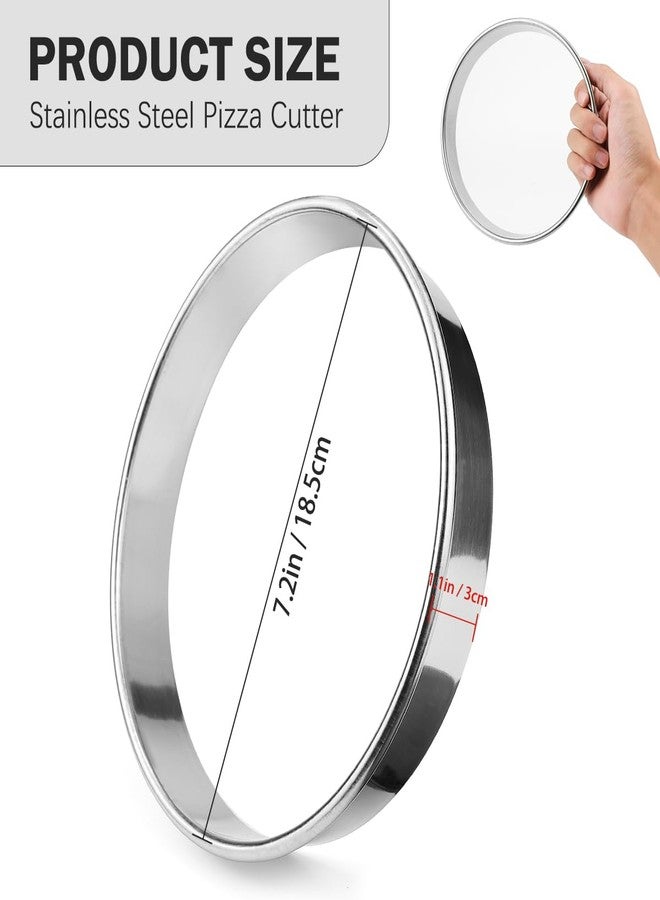 LCJAOF 7 Inch Round Cookie Cutters Stainless Steel Muffin Ringss Molds Pizza Cutter Circle Pastry Cutters Baking Tools for Pastries Doughs Doughnuts - Image 2