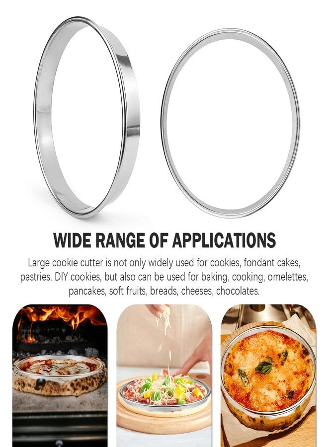 LCJAOF 7 Inch Round Cookie Cutters Stainless Steel Muffin Ringss Molds Pizza Cutter Circle Pastry Cutters Baking Tools for Pastries Doughs Doughnuts - Image 5
