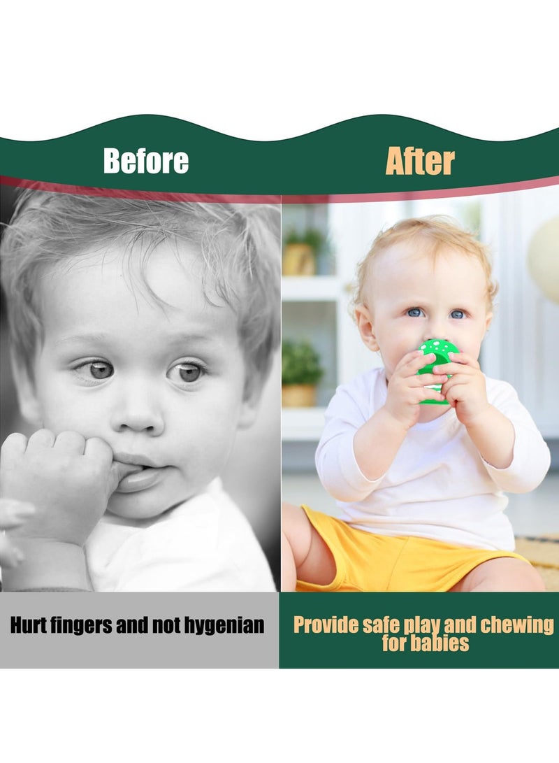 Baby Teethers Teething, Teething Mittens for 3-12 Months Baby, Baby Chew Toy and Glove Anti-Drop Easy-Grip Hand Green  - Image 5