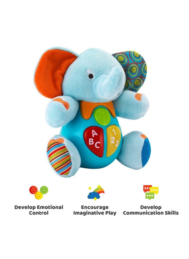 KiddoLab Plush Elephant Baby Toys - Musical Stuffed Animals With 3 Light-Up Buttons, 4 Children'S Nursery Songs & Sound Effects - Soft Learning Toy For 3 Months & Olds Infants, Babies & Toddlers  - Image 2
