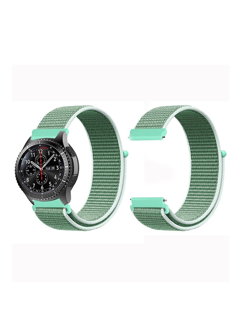 20mm Quick Release Watch Band Replacement Nylon Strap for Universal Samsung Watch/Huawei GT3, Green - Image 1