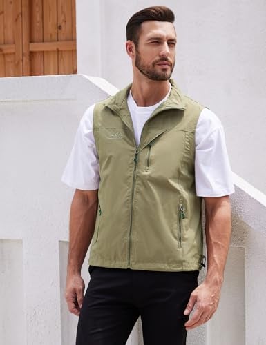 Gihuo Mens Golf Lightweight Photo Vest Fishing Travel Safari Vest Softshell Causal Sleeveless Jacket OuterwearKhakiLarge - Image 3