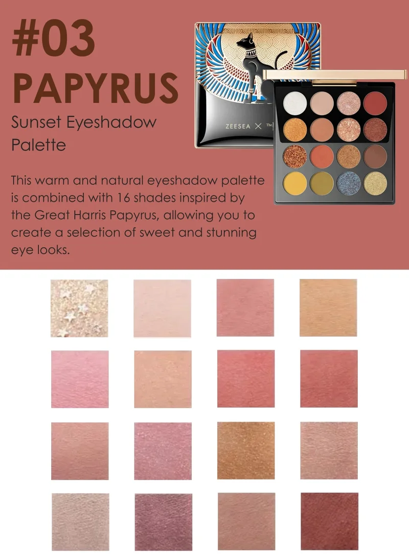 ZEESEA ZEESEA X THE BRITISH MUSEUM Enchanting Egypt Eyeshadow Palette 16 Shades 03 Papyrus