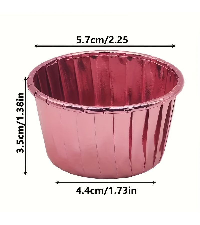 أكواب خبز الكيك الذهبية الحمراء أحادية الجانب مزدوجة الجانب مقاومة للحرارة disposable - عبوة 50 قطعة - Image 3