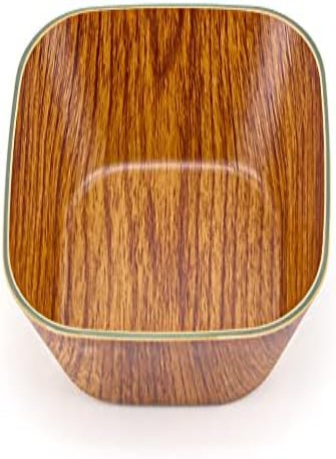 Hometown وعاء إيفلين الخشبي المصنوع من البوليسترين لتقديم الأرز والسلطة والحساء والفواكه والوجبات الخفيفة، أوعية خشبية مصنوعة يدويًا، أدوات مائدة، أدوات المطبخ، أدوات تناول الطعام، خفيفة الوزن ومتينة، لون بني (S - 11x4 سم) - Image 5